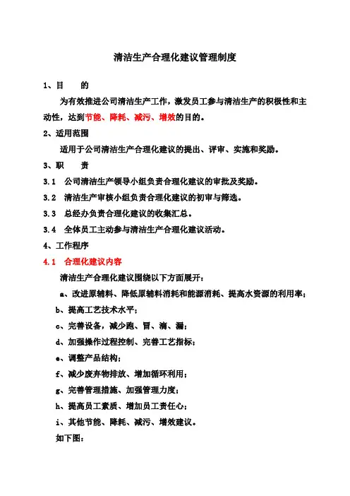 清洁生产合理化建议