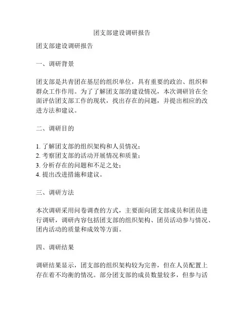 团支部建设调研报告