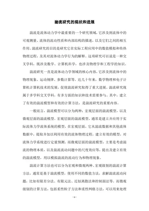 湍流研究的现状和进展