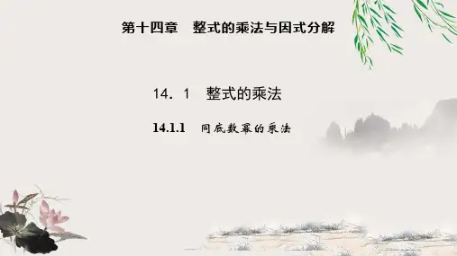 人教版数学八年级上册第十四章  整式的乘法与因式分解