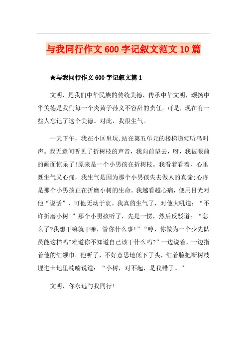 与我同行作文600字记叙文范文10篇