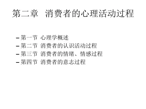 第二章 消费者的心理活动过程 消费心理学PPT课件