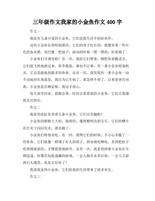 三年级作文我家的小金鱼作文400字