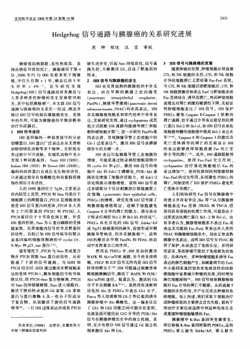 Hedgehog信号通路与胰腺癌的关系研究进展