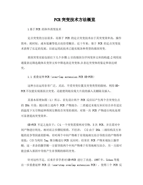 PCR突变技术方法概览