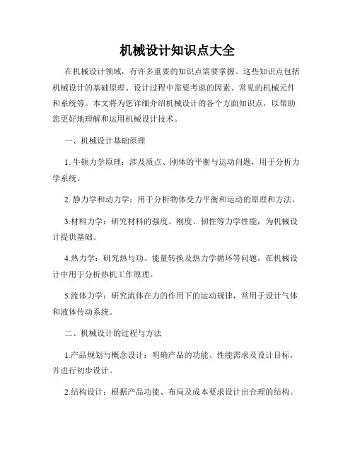 机械设计知识点大全