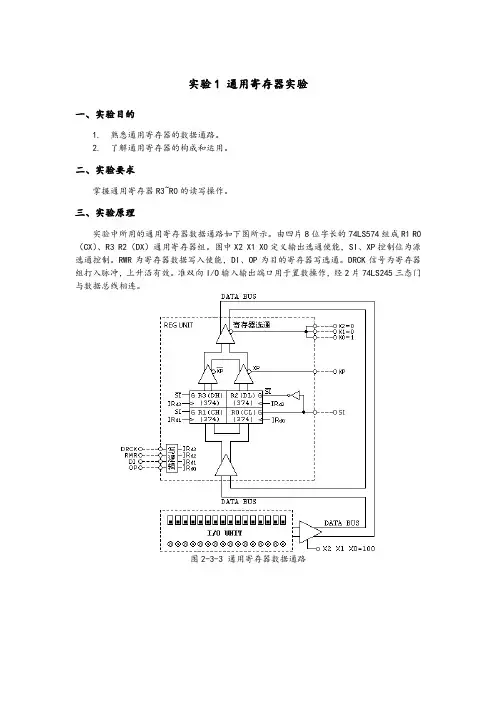 计算机组成原理实验报告