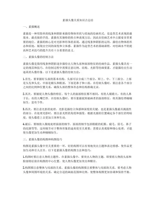 素描头像关系知识点总结