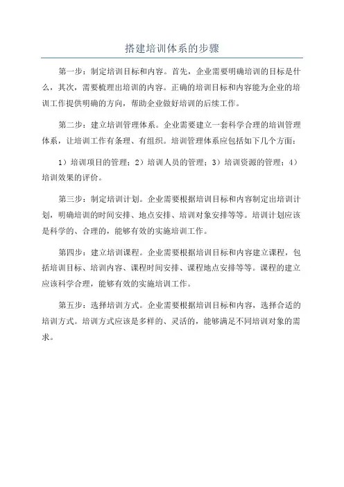 搭建培训体系的步骤