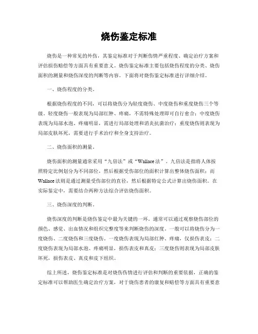 烧伤鉴定标准
