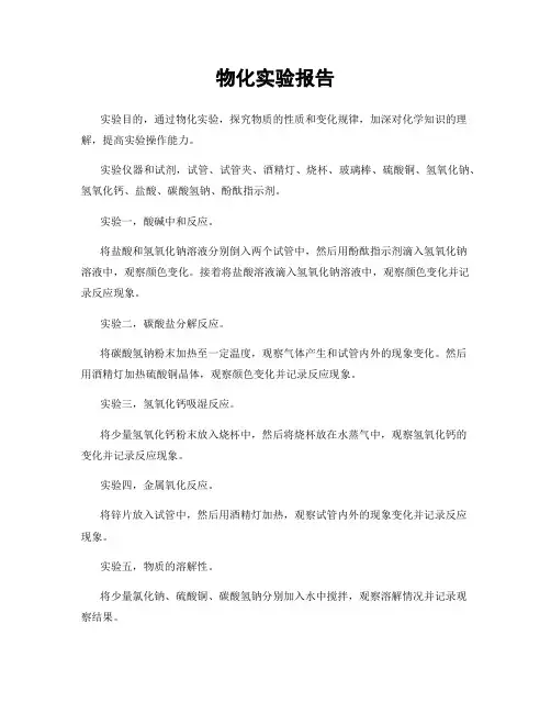 物化实验报告