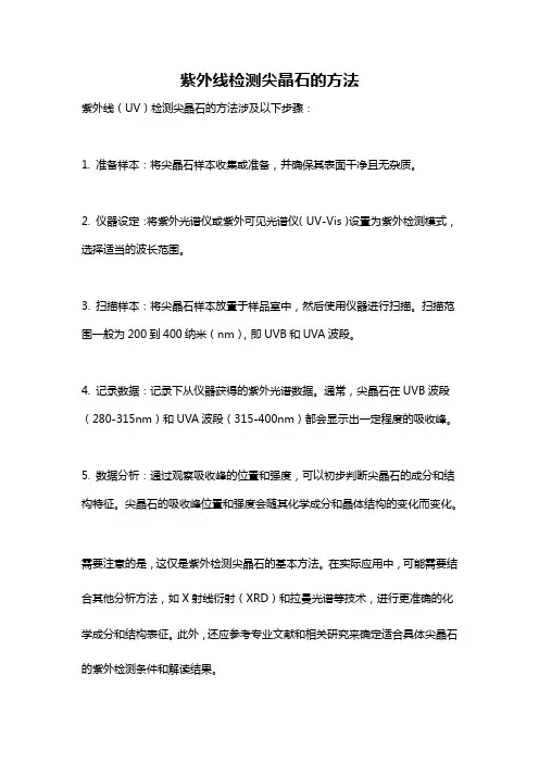 紫外线检测尖晶石的方法