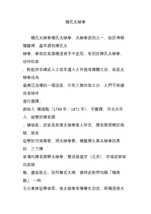 杨氏太极拳