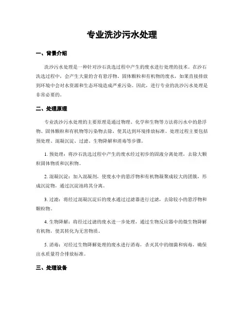 专业洗沙污水处理