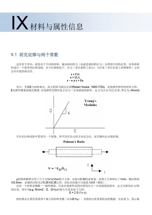 有限元材料与属性信息