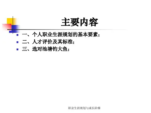 职业生涯规划与成长阶梯课件