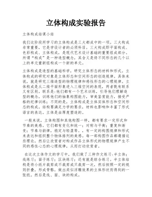 立体构成实验报告 