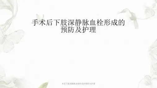 术后下肢深静脉血栓形成的预防与护理ppt课件