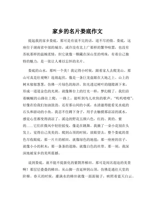 家乡的名片娄底作文