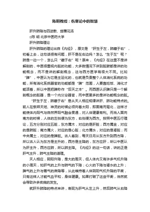 陈明教授：伤寒论中的智慧