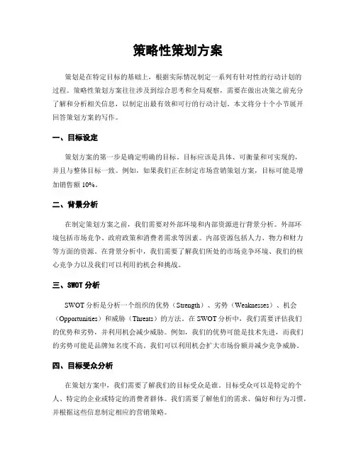 策略性策划方案
