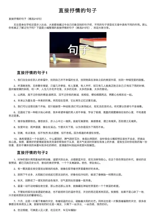 直接抒情的句子