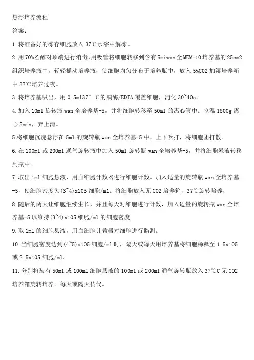 悬浮培养流程