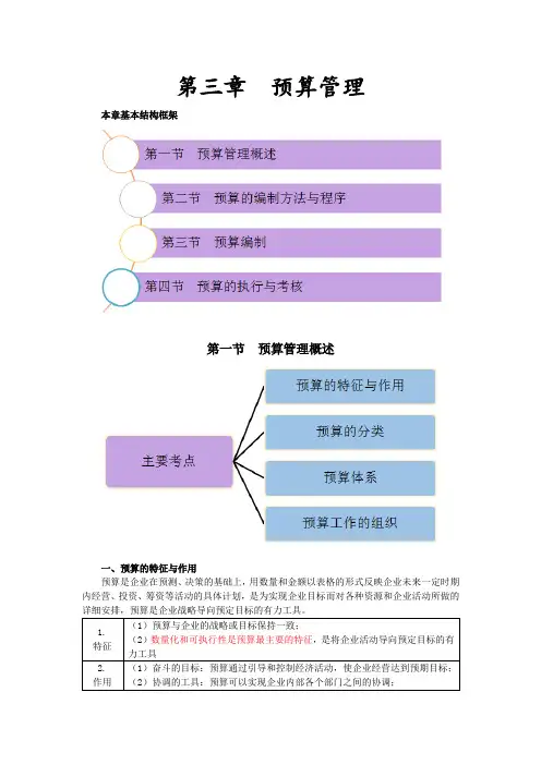 预算管理的主要内容、预算方法(上)