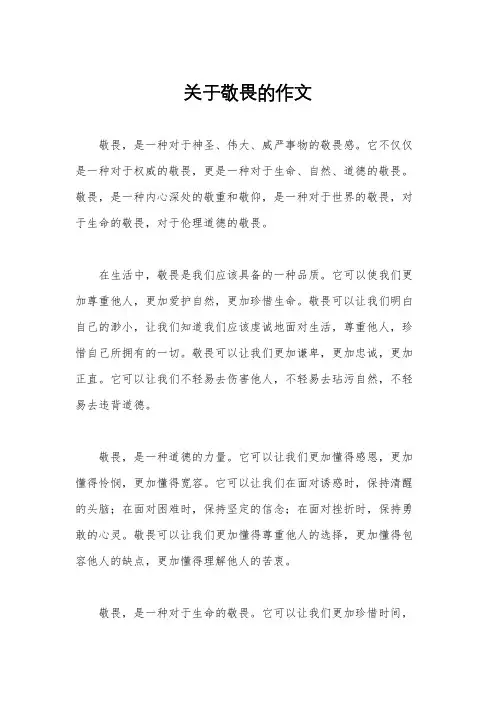 关于敬畏的作文
