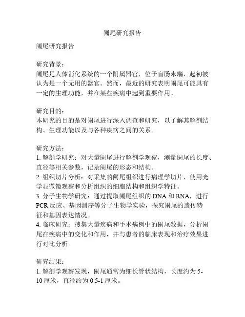 阑尾研究报告