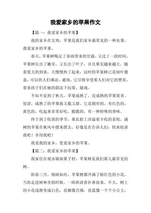 我爱家乡的苹果作文