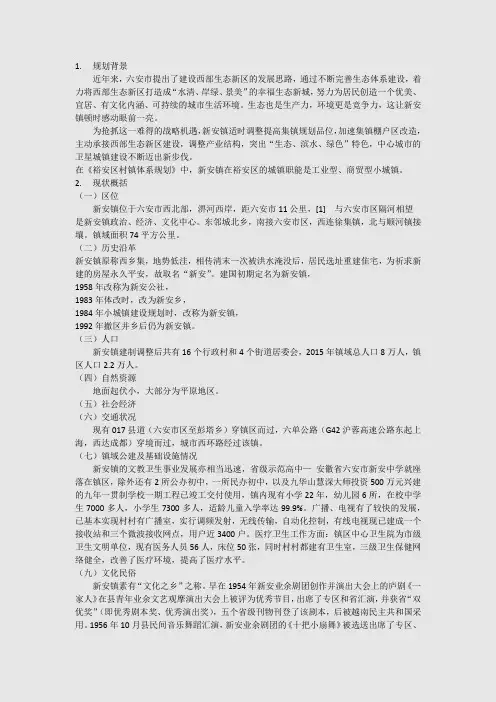 新安镇汇报提纲