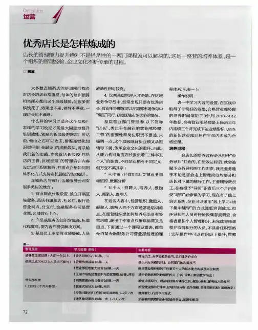 优秀店长是怎样炼成的