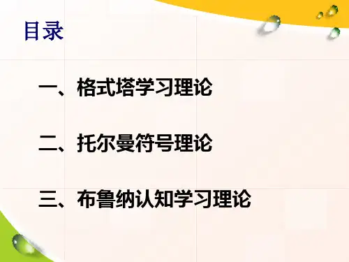 认知学习理论 格式塔理论 托尔曼 布鲁纳
