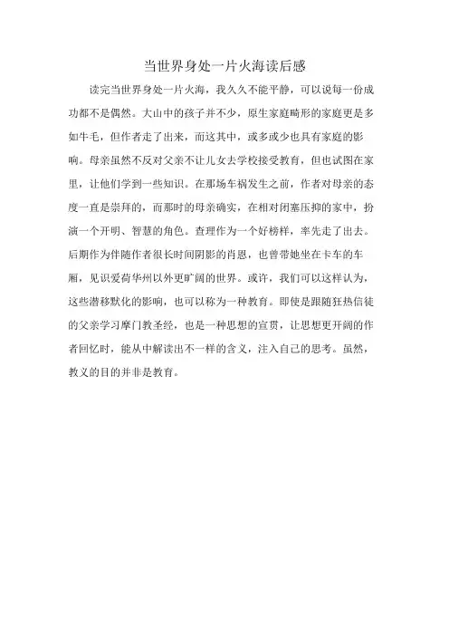 当世界身处一片火海读后感