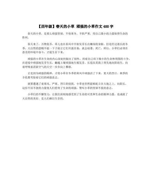 【四年级】春天的小草 顽强的小草作文400字