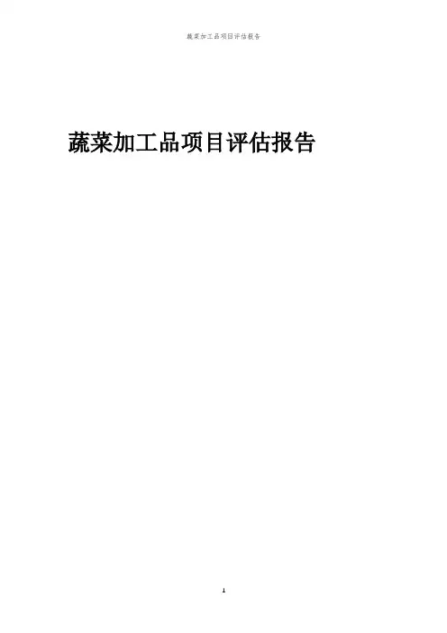 2023年蔬菜加工品项目评估报告