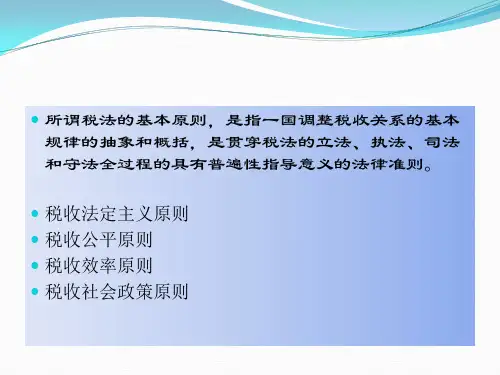 税法基本原则ppt课件