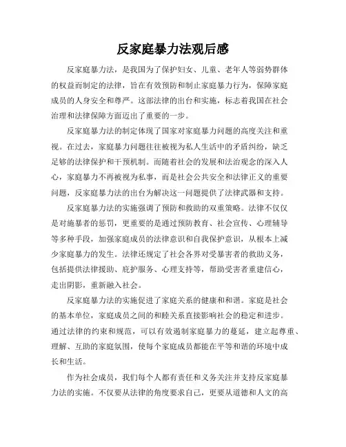 反家庭暴力法观后感