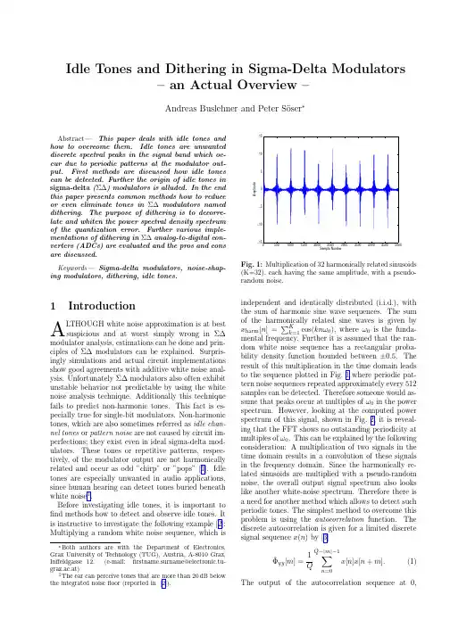 Idle Tones and Dithering in Sigma-Delta Modulators