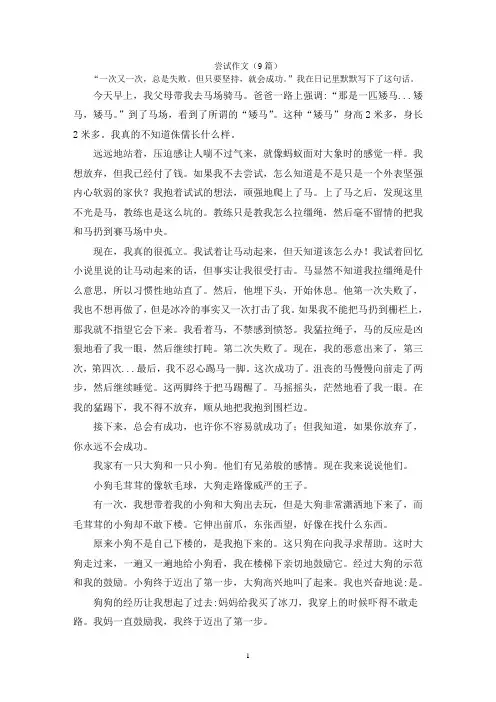 尝试作文(9篇)