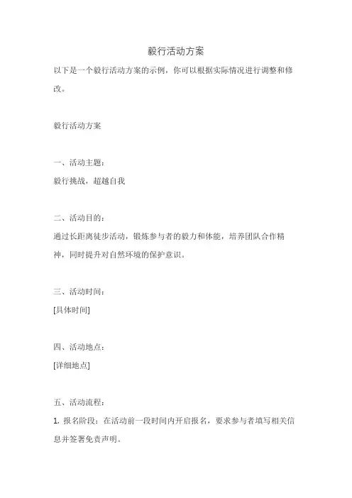 毅行活动方案