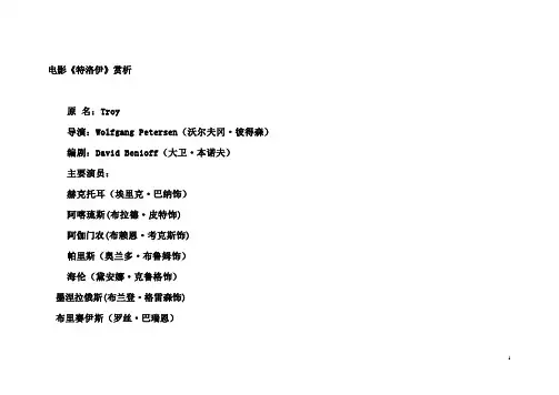 电影《特洛伊》赏析