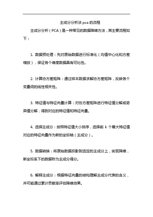 主成分分析法pca的流程