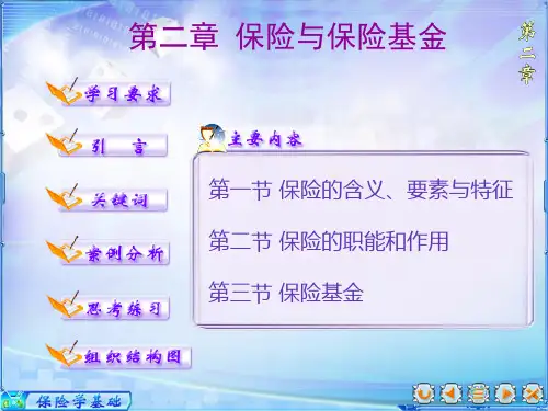 《保险学》第二章 保险与保险基金