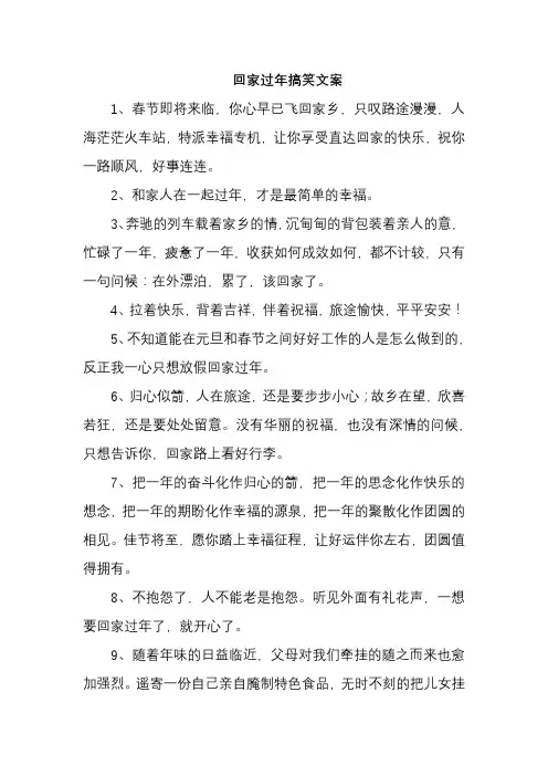回家过年搞笑文案