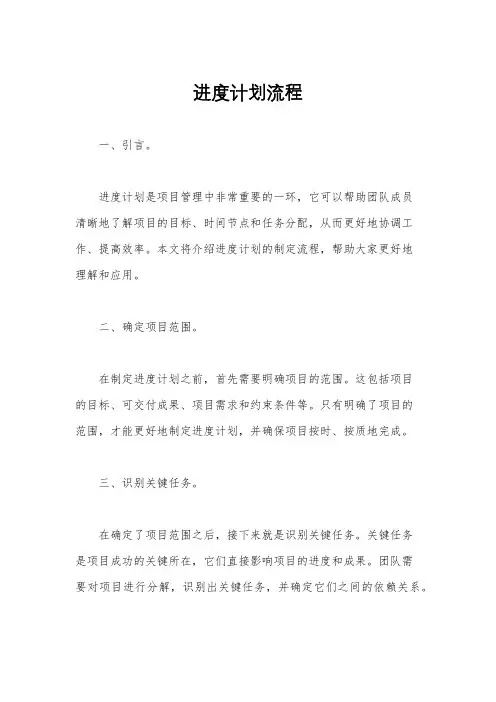 进度计划流程