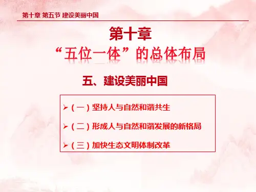 2018版概论第十章第五节 建设美丽中国PPT课件