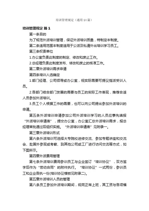 培训管理规定（通用14篇）