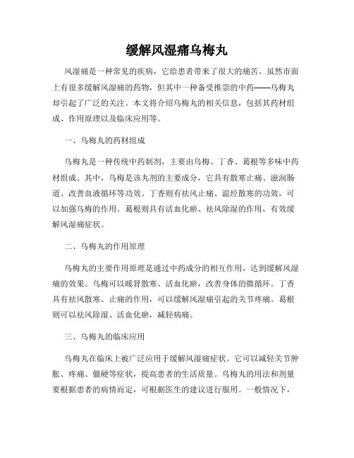 缓解风湿痛乌梅丸
